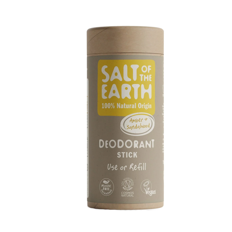 Salt of the Earth Amber & Sandalwood Deodorant Stick - Use or Refill 75g